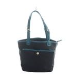 アニエスベー agnes b. トートバッグ ハンド ロゴ ナイロン レザー 黒 ブラック ■GY18 /MQ