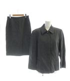 バーバリーズ Burberrys セットアップ ジャケット タイトスカート ウール 40 グレー タグ付き ロゴボタン /MW ■GY05