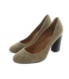 コーチ COACH パンプス チャンキーヒール ロゴ 36.5 23cm 茶 ブラウン ■GY18 /MQ