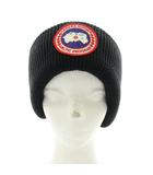 カナダグース CANADA GOOSE ニットキャップ 帽子 ニット帽 ビーニー ロゴ ワッペン O/S-T/U 黒 ブラック 8278-1 /XZ ■GY13