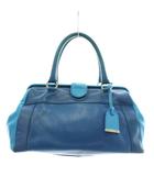 コールハーン COLE HAAN ハンドバッグ ボストン レザー ロゴ 青 ブルー /XZ ■GY18