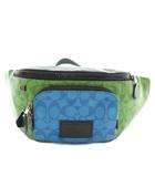 コーチ COACH ボディバッグ ウエストバッグ PVC レザー シグネチャー ロゴ 緑 グリーン 青 ブルー C9892 /XZ ■GY18
