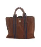 エルメス HERMES フールトゥ トートバッグ ハンド キャンバス ロゴ 茶 ブラウン ■GY42 /MQ ■OH