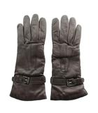 マックスマーラ MAX MARA 手袋 グローブ 5本指 レザー ロゴ 茶色 ブラウン /XZ ■GY18