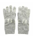 フェンディ FENDI 手袋 グローブ ウール 5本指 ロゴ グレー /XZ ■GY18