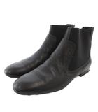 トッズ TOD'S ショートブーツ サイドゴア レザー 37 黒 ブラック /FF ■GY18