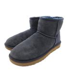 アグ UGG ムートンブーツ ショーツ ボア ロゴ 24㎝ 紺 ネイビー /FF ■GY18
