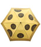 フェンディ FENDI 雨傘 アンブレラ 折りたたみ傘 ロゴ 総柄 ゴールド色 黒 ブラック /XZ ■GY18