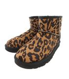 アグ UGG ショートブーツ ハラコ ヒョウ柄 ボア 22㎝ 茶 ブラウン 黒 ブラック 1125351 /FF ■GY18