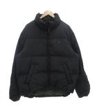 トミーヒルフィガー TOMMY HILFIGER ダウンジャケット ジップアップ ロゴ刺繍 ナイロン XL 黒 ブラック 0521014 /GV ■GY18