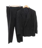 バーバリーズ Burberrys ヴィンテージ セットアップ ダブル スーツ テーラードジャケット パンツ スラックス ウール 総裏地 サイドベンツ 総柄 96-86-170 AB5 黒 ブラック /JS ■GY11