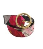 ドルチェ&ガッバーナ ドルガバ DOLCE&GABBANA ベルト フローラルプリント 花柄 黒 ブラック /UO ■GY18