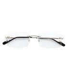 カルティエ Cartier シグネチャー C ドゥ カルティエ 眼鏡 メガネ 度無し メタル リムレス スクエア ロゴ 57□19-145 シルバー色 クリア CT0488O /XZ ■OH ■GY18