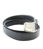 クリスチャンディオール Christian Dior MONSIEUR ベルト バックル レザー ロゴ シルバー金具 黒 ブラック /XZ ■GY18