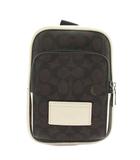 コーチ COACH レーサー スリング パック カラーブロック シグネチャー キャンバス ボディバッグ ショルダー PVC レザー ロゴ 茶色 ブラウン 白 ホワイト CY912 /XZ ■GY18