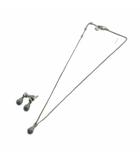 スワロフスキー SWAROVSKI ネックレス ピアス セット アクセサリー 両耳用 ラインストーン 青 ブルー ■GY11 /MQ