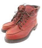 レッドウィング REDWING 202 ワークブーツ USA製 レザー ショート  Uチップ 7.5 赤茶 ブラウン /JS ■GY18