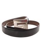 グッチ GUCCI ベルト バックル レザー ロゴ 黒 ブラック 茶 ブラウン /FF ■GY18