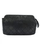 シャネル CHANEL ビコローレ コスメポーチ 化粧ポーチ ココマーク マトラッセ ステッチ レザー 黒 ブラック /XZ ■OH ■GY17
