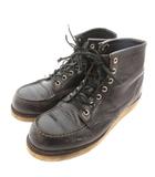 レッドウィング REDWING USA製 アイリッシュセッター 刺繍羽タグ ブーツ ショート レザー 7ホール 黒 ブラック /YJ ■GY18