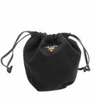 プラダ PRADA ポーチ インバッグ ロゴ金具 ナイロン 黒 ブラック /FF ■GY18