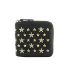 財布 二つ折り 小銭入れ スタッズ レザー 黒 /MI ■OH ■GY11