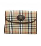 バーバリーズ Burberrys ポーチ 小物入れ ロゴ ノバチェック レザー キャンバス 茶 ブラウン ■GY11 /MQ