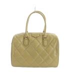  COCOCELUX GOLD ココセリュックス ハンド ショルダーバッグ 2WAY キルティング レザー 型押しロゴ 黄 イエロー ■GY11 /MQ