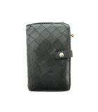 ボッテガヴェネタ BOTTEGA VENETA 二つ折り財布 イントレチャート レザー 黒 ブラック /SS ■OS ■OH ■GY18