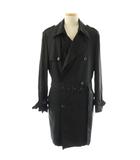 シーケーカルバンクライン ck Calvin Klein トレンチコート ヘリンボーンコットン XL ライナー付き ブラック /CX ■GY18