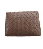 ボッテガヴェネタ BOTTEGA VENETA カードケース 名刺入れ イントレチャート レザー 編み込み 茶 ブラウン /FF  ■GY18