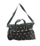 レスポートサック LesportSAC ボストンバッグ 総柄 リップストップ フラミンゴ マルチカラー 黒 ブラック ライトブルー /SS ■OS ■GY13