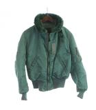 アルファ ALPHA B-15D USA製 フライトジャケット 長袖 ブルゾン ジップアップ M 緑 グリーン ■GY18 /MQ