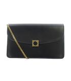  ロウナーロンドン LAUNER LONDON ショルダーバッグ 斜めがけ ゴールド金具 レザー 黒 ブラック ■GY18 /MQ