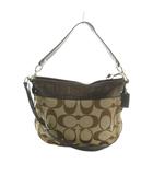 コーチ COACH 2WAY ショルダーバッグ ハンドバッグ シグネチャー柄 キャンバス×レザー ベージュ 茶 F14708 /MI ■GY18