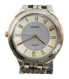 セイコー SEIKO V181-0AC0 DOLCE ドルチェ 腕時計 ウォッチ ソーラー シェル文字盤 ローマン ロゴ シルバー色 ■GY18 /MQ