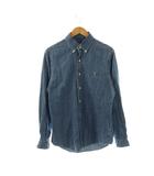 ラルフローレン RALPH LAUREN デニムシャツ ボタンダウン ポロポニーロゴ M ブルー /DF ■GY18