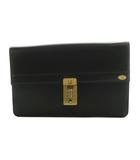 ダンヒル dunhill セカンドバッグ ダイヤルロック付き レザー フラップ 黒 /MI ■GY18