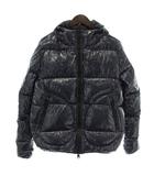 ヘルノ HERNO グロッシーコーティング ダウンジャケット アウター ナイロン フード ジップアップ ロゴ 48 紺 ネイビー PI001079U-12220-9202 /XZ ■GY18