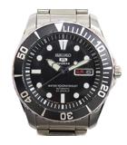 セイコー SEIKO 5 スポーツ ダイバー 7S36-03C0 腕時計 ウォッチ 自動巻き カレンダー付き デイデイト シルバー色 黒文字盤 ■GY18 /MQ