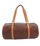 エトロ ETRO ボストンバッグ ハンドバッグ 手提げ PVC レザー ペイズリー 茶 ブラウン /FF ■GY18