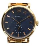 マークバイマークジェイコブス MARC by MARC JACOBS ジャンク品 MBM3330 腕時計 ウォッチ クォーツ ロゴ 紺文字盤 スモセコ ゴールド色 ■GY18 /MQ