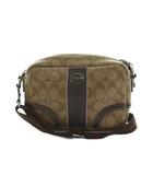 コーチ COACH ショルダーバッグ スクエア型 PVC シグネチャー柄 ベージュ 紫 /MI ■GY18