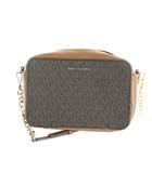 マイケルコース MICHAEL KORS ショルダーバッグ 斜めがけ PVC レザー ロゴ 総柄 茶 ブラウン ■GY18 /MQ