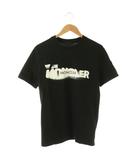モンクレール MONCLER K20918C00010 89AUG Tシャツ 半袖 プリント ラバーワッペンロゴ カットソー S ブラック /HK ■GY18
