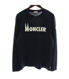 モンクレール MONCLER LS T-SHIRT Tシャツ カットソー ロンT 長袖 クルーネック 3Dラバーロゴ ワッペン S 紺 ネイビー J10918D00008 829HP /XZ ■GY18