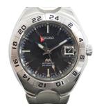 セイコー SEIKO 4S12-0020 腕時計 ウォッチ 自動巻き 黒文字盤 カレンダー付き デイト シルバー色 ■GY18 /MQ