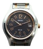 セイコー SEIKO V187-0AL0 腕時計 ウォッチ ソーラー カレンダー付き シルバー色 ■GY18 /MQ