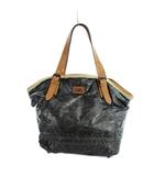 トートバッグ ハンド レザー ナイロン ロゴ ポーチ付き 黒 ブラック ■GY11 /MQ