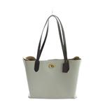 C0692 ウィロウ トート カラーブロック ウィズ シグネチャー キャンバス インテリア ハンドバッグ レザー ロゴ グレー ■GY18 /MQ